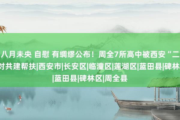 八月未央 自慰 有绸缪公布！周全7所高中被西安“二对一”结对共建帮扶|西安市|长安区|临潼区|莲湖区|蓝田县|碑林区|周全县