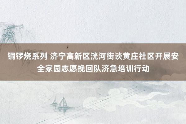 铜锣烧系列 济宁高新区洸河街谈黄庄社区开展安全家园志愿挽回队济急培训行动