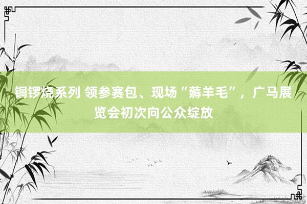 铜锣烧系列 领参赛包、现场“薅羊毛”，广马展览会初次向公众绽放