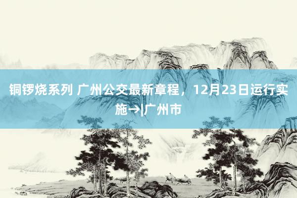 铜锣烧系列 广州公交最新章程，12月23日运行实施→|广州市